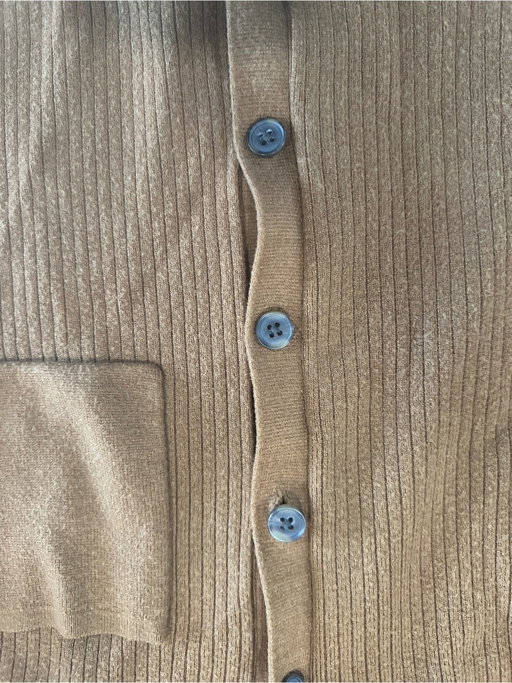 LOFT Brown Ribbed Button Cardigan - Picture 4 of 4